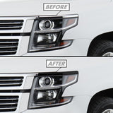 2015-2020 Chevrolet Suburban | Headlight Trim Chrome Delete PreCut Vinyl Wrap