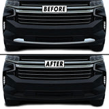 2021-2023 Chevrolet Suburban | Front Bumper Lower Lip Trim Chrome Delete PreCut Vinyl Wrap