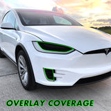 2016-2021 Tesla Model X | Headlight Cutout PreCut Tint Overlays