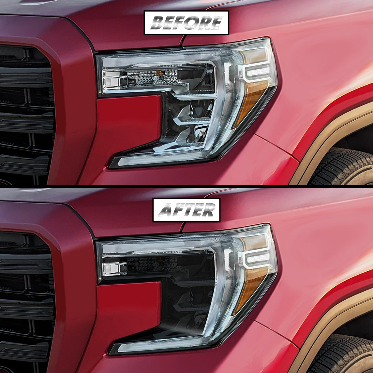 2019-2021 GMC Sierra 1500 | Inner Headlight PreCut Tint Overlays