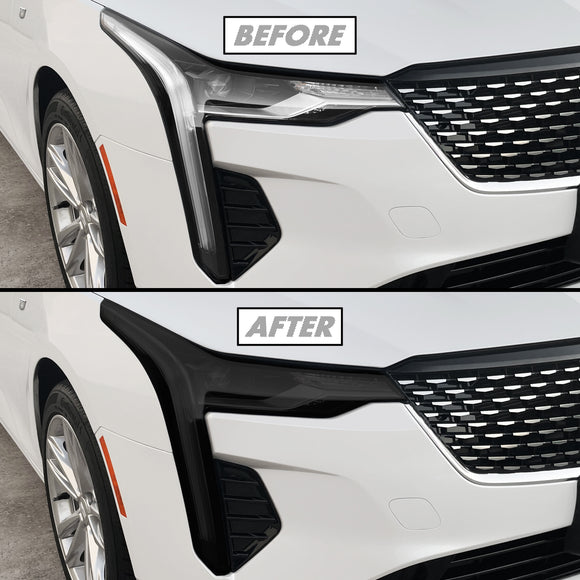 2020-2023 Cadillac CT4 | Headlight PreCut Tint Overlays