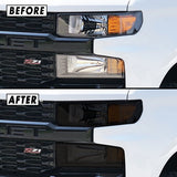 2019-2021 Chevrolet Silverado Custom Model | Headlight PreCut Tint Overlays