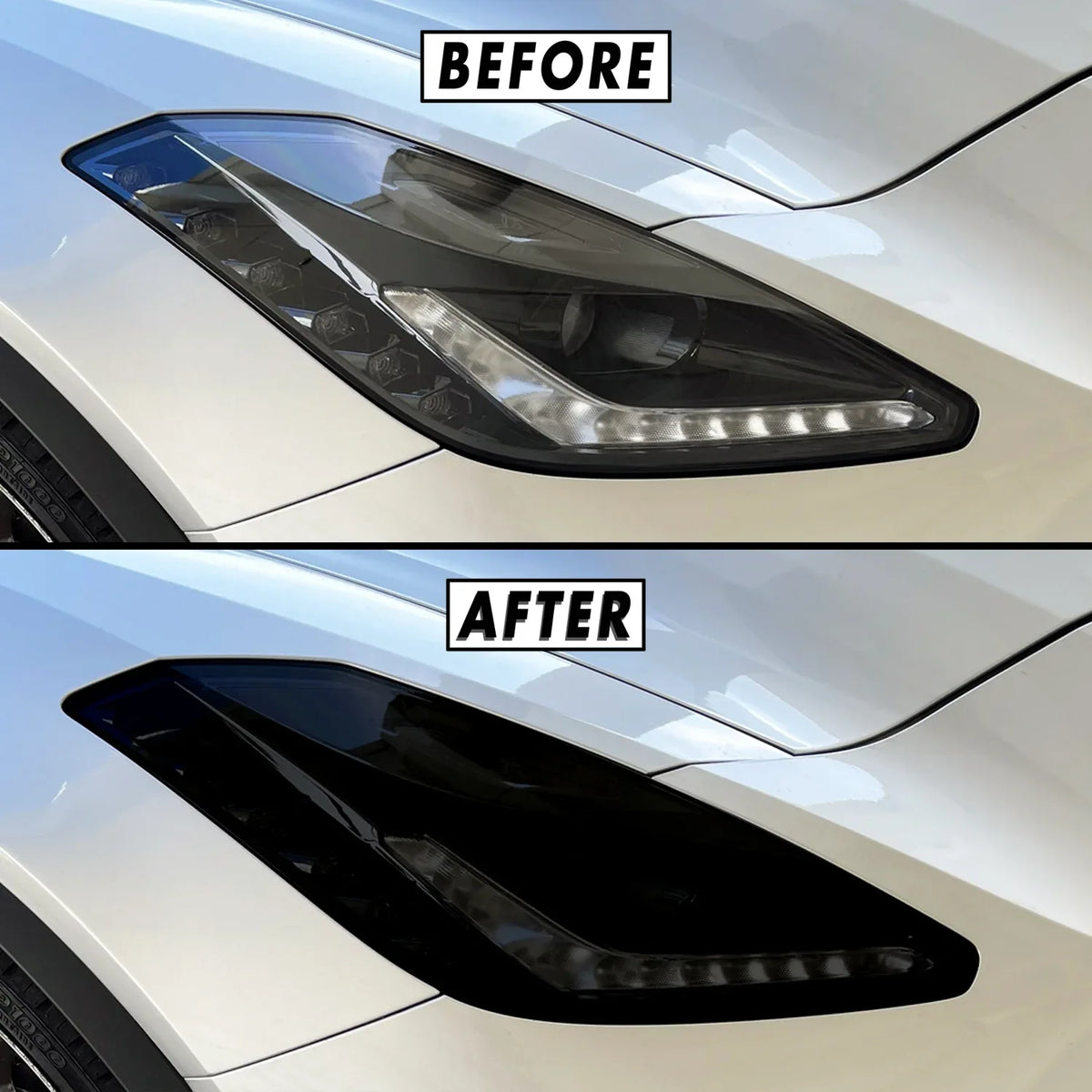 Carbon Fiber Headlight Eyelid Cover Trim Strip For Corvette C7 2014 - 2019 Carbon Fiber Headlight Eyelid Cover Trim Strip For Corvette C7 2014 - 2019
