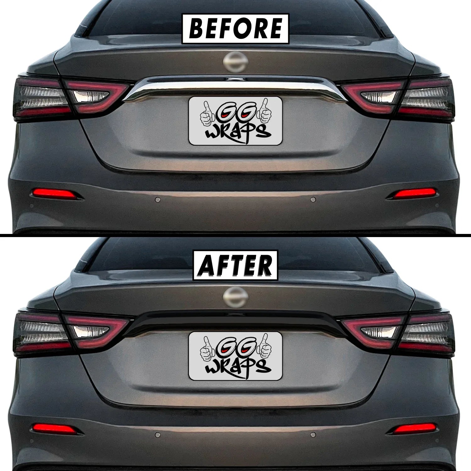 2016-2023 Nissan Maxima | Rear Trunk Trim Chrome Delete PreCut Vinyl Wrap