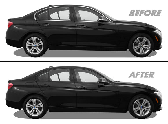 2012-2018 BMW 3 Series F30 Sedan | Window Trim Chrome Delete PreCut Vinyl Wrap