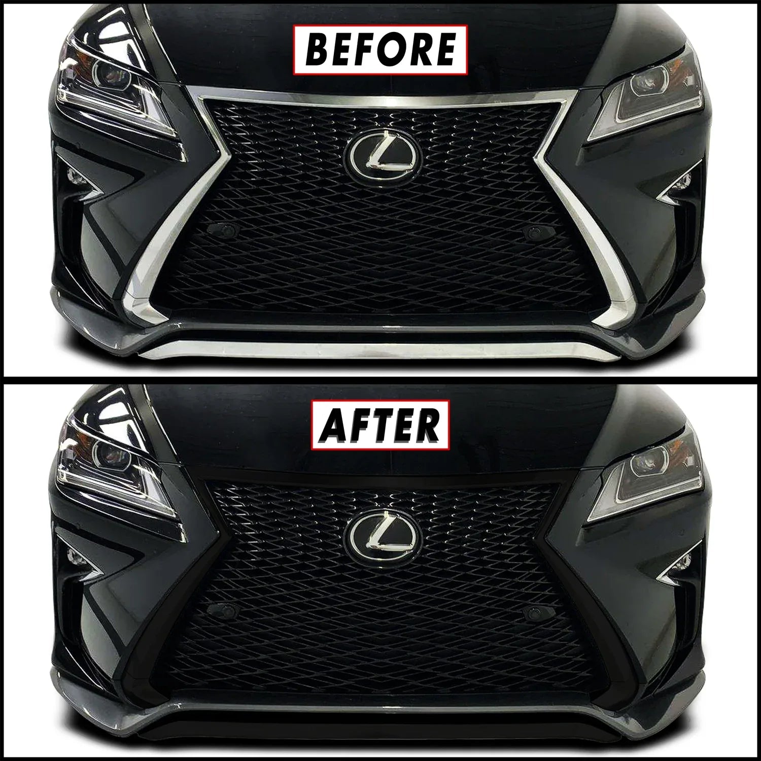 2016-2019 Lexus RX F Sport | Front Grill Trim Chrome Delete PreCut Vinyl Wrap