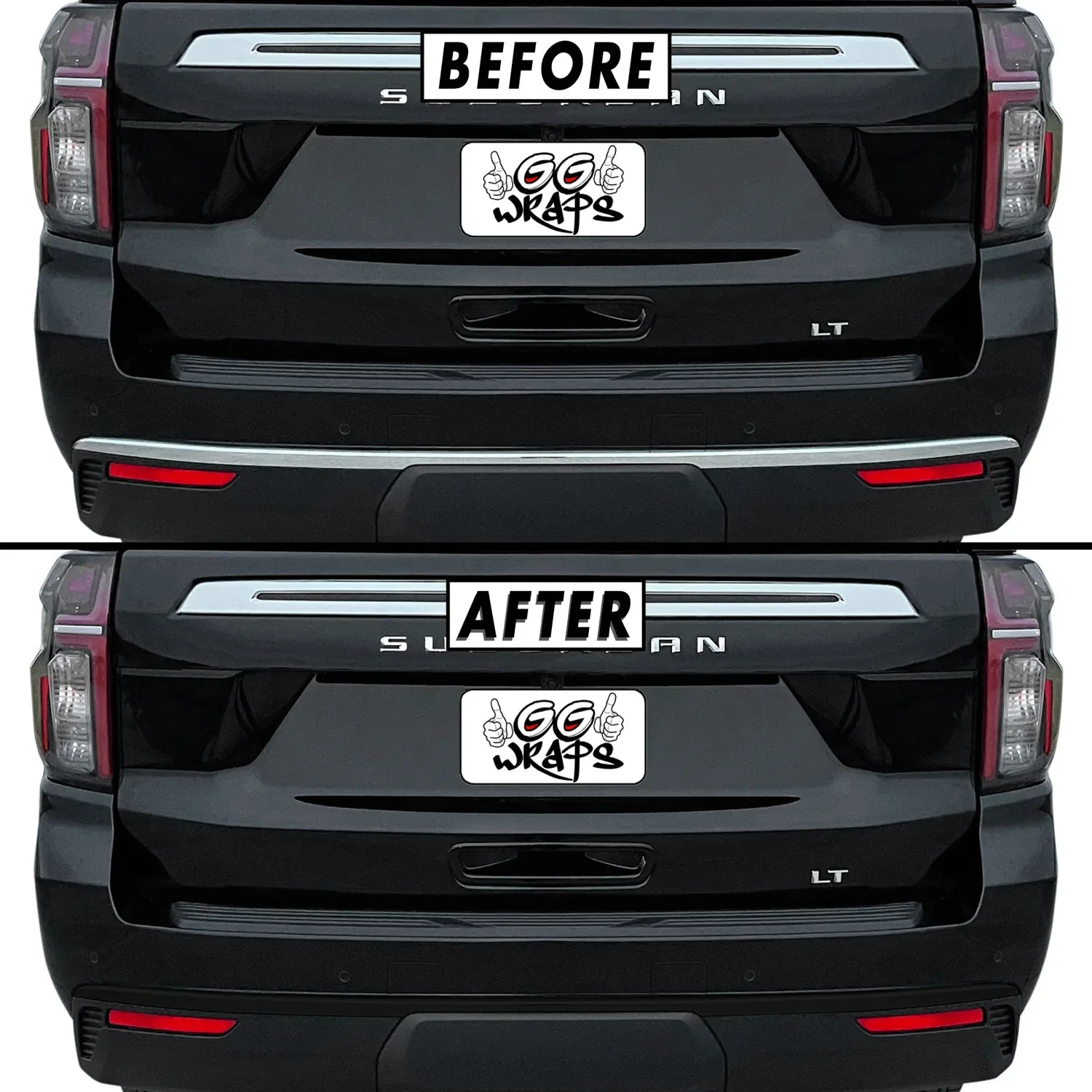 2021-2023 Chevrolet Suburban | Rear Bumper Trim Chrome Delete PreCut Vinyl Wrap