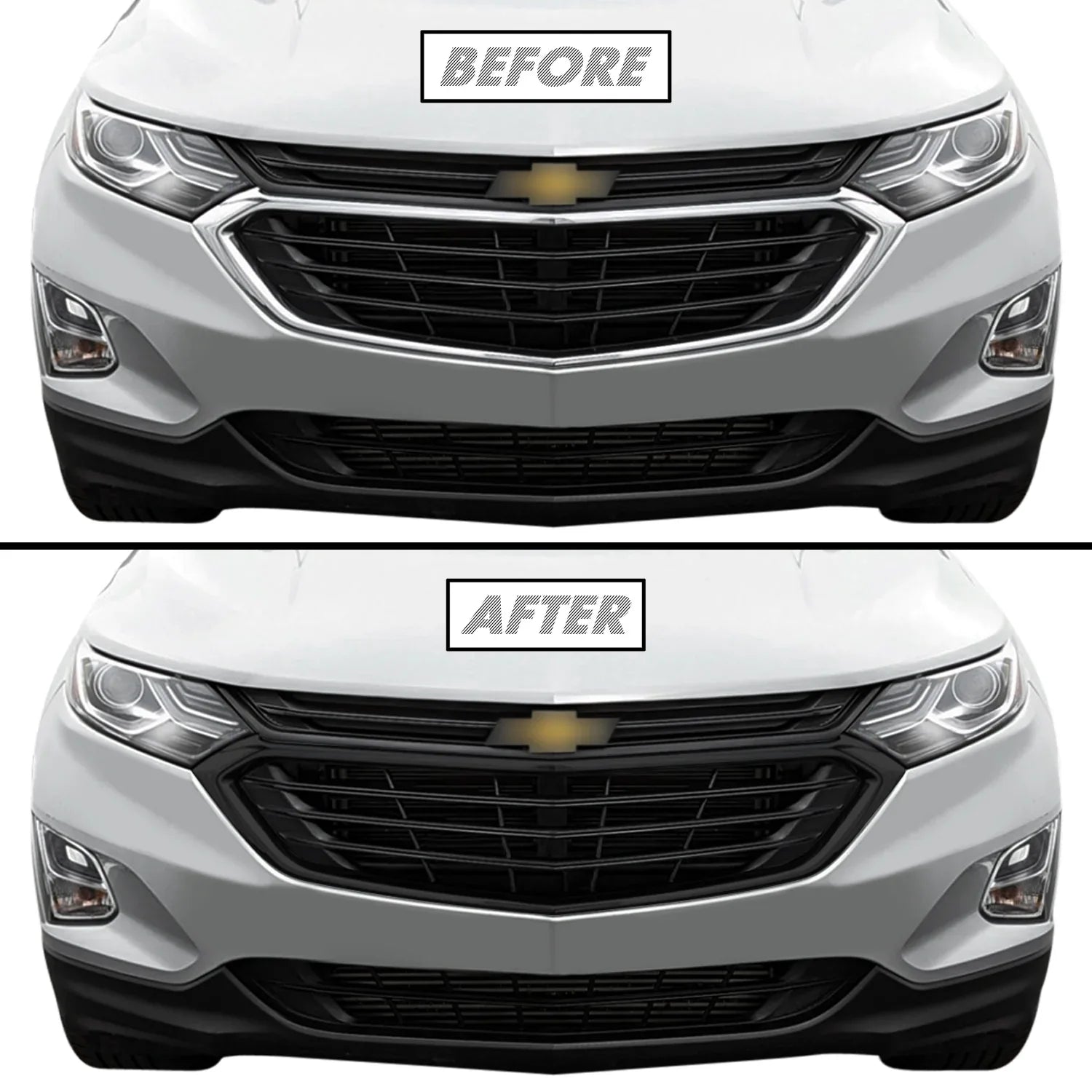 2018-2021 Chevrolet Equinox | Front Grill Trim Chrome Delete PreCut Vinyl Wrap