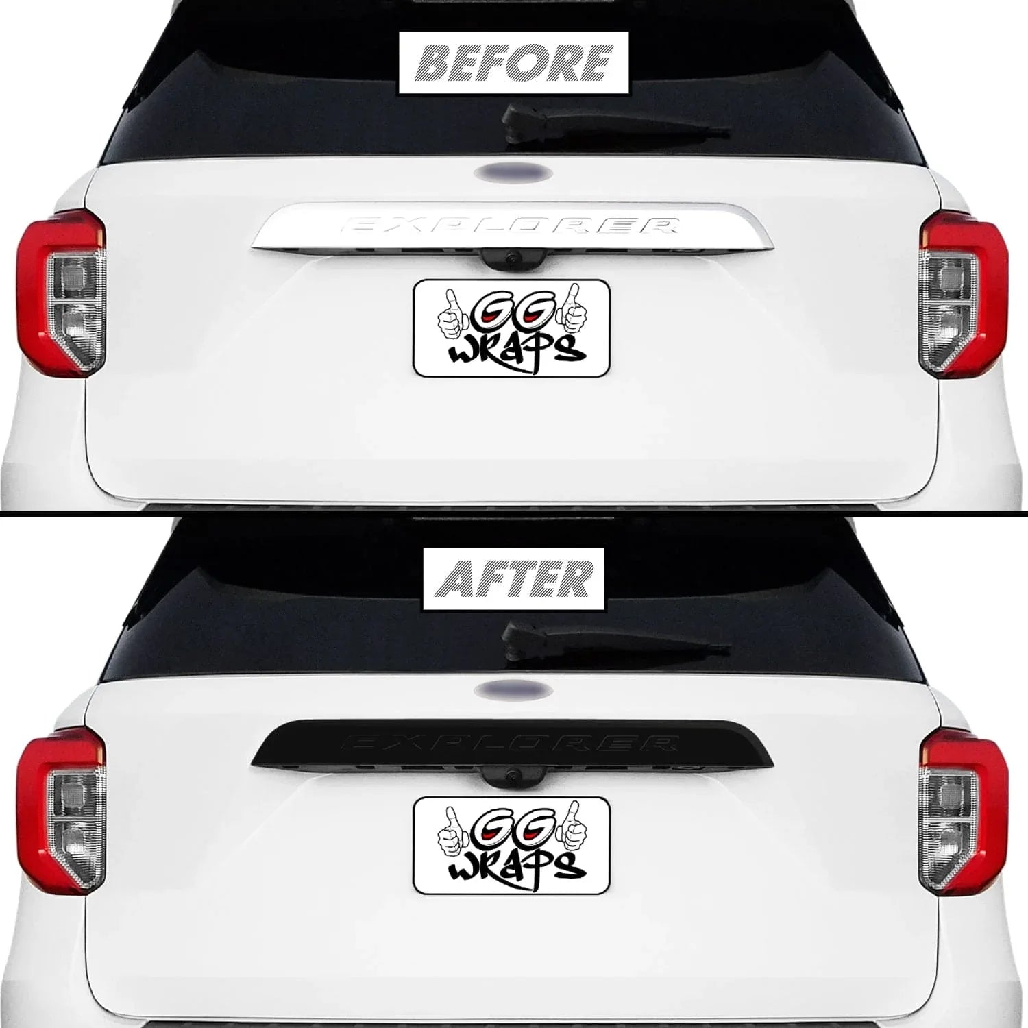 2020-2023 Ford Explorer | Tailgate Trim Chrome Delete PreCut Vinyl Wrap