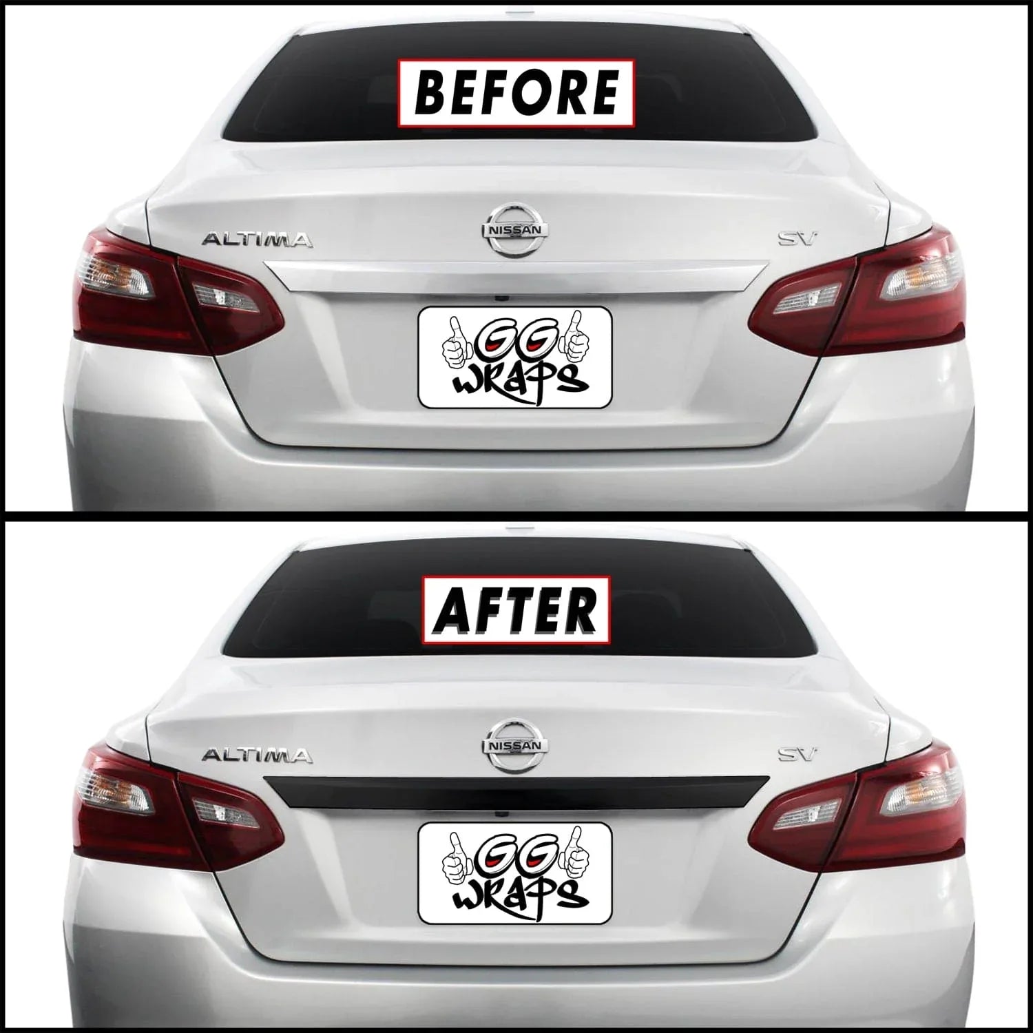 2016-2018 Nissan Altima | Rear Trunk Trim Chrome Delete PreCut Vinyl Wrap