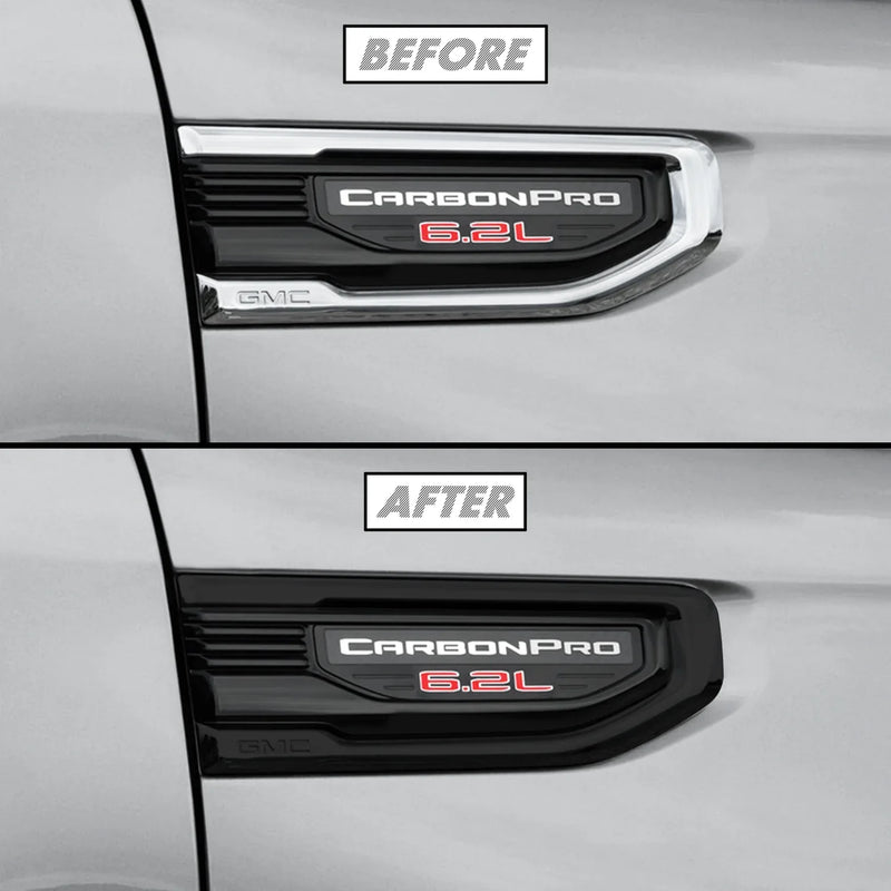 2019-2026 GMC Sierra 1500 | Fender Vent Trim Chrome Delete PreCut Vinyl Wrap