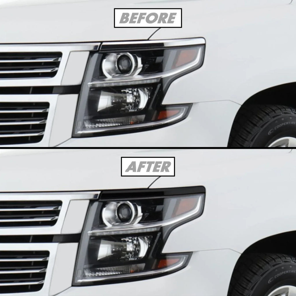 2015-2020 Chevrolet Suburban | Headlight Trim Chrome Delete PreCut Vinyl Wrap