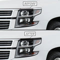 2015-2020 Chevrolet Suburban | Headlight Trim Chrome Delete PreCut Vinyl Wrap