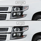 2015-2020 Chevrolet Suburban | Headlight Trim Chrome Delete PreCut Vinyl Wrap