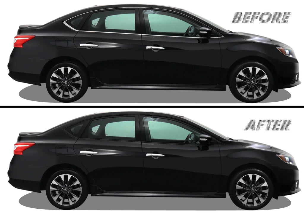 2013-2019 Nissan Sentra | Window Trim Chrome Delete PreCut Vinyl Wrap