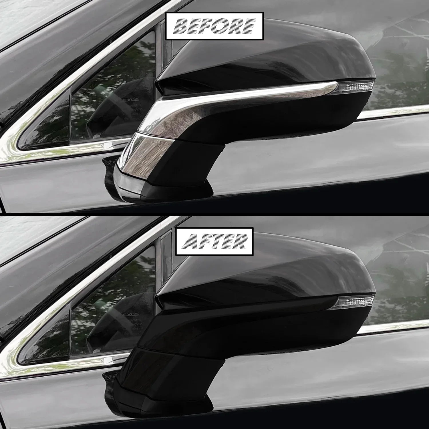 2013-2021 Lexus NX | Mirror Trim Chrome Delete PreCut Vinyl Wrap