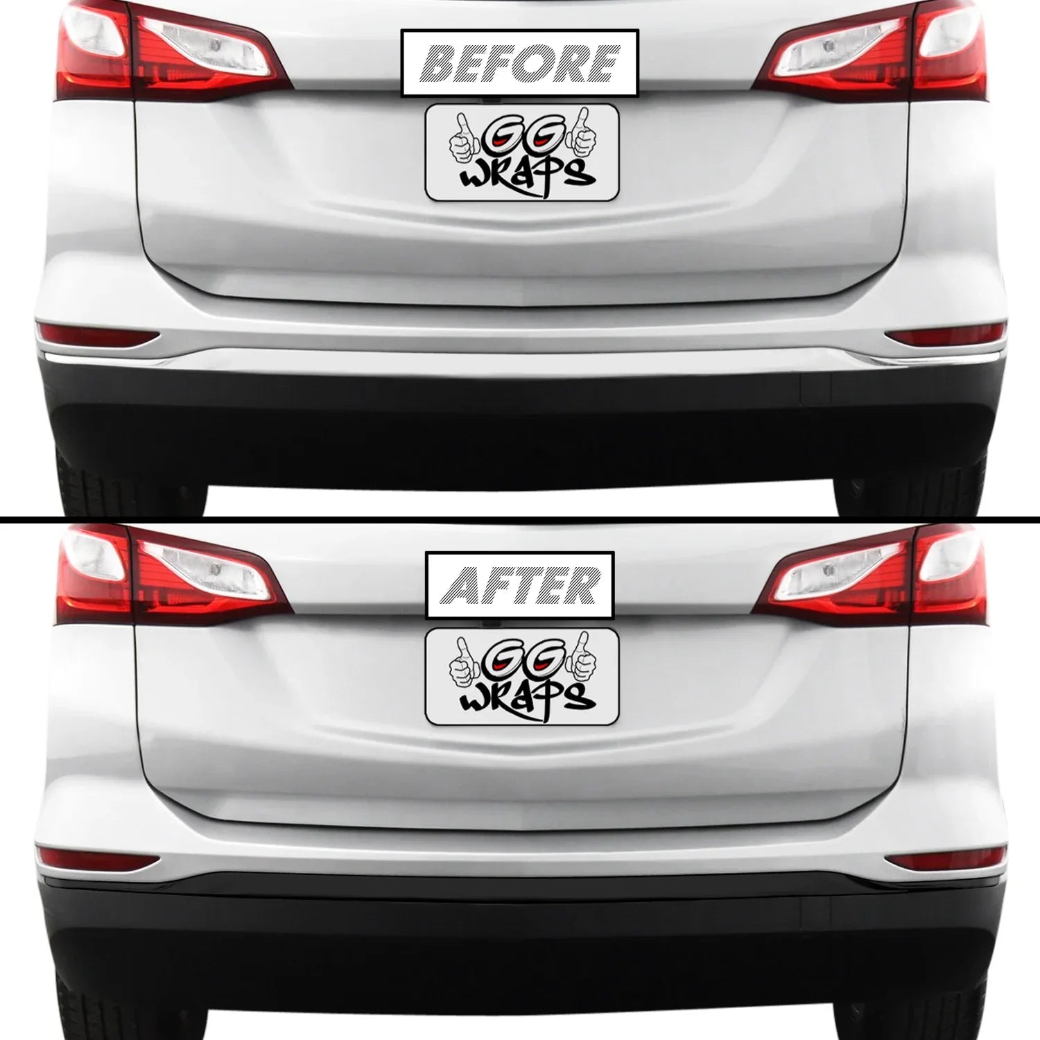 2018-2021 Chevrolet Equinox | Rear Bumper Trim Chrome Delete PreCut Vinyl Wrap
