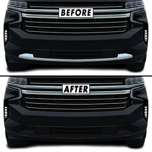2021-2023 Chevrolet Suburban | Front Bumper Lower Lip Trim Chrome Delete PreCut Vinyl Wrap