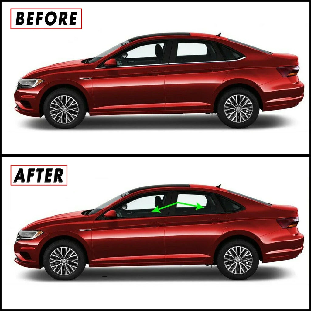 2019-2023 Volkswagen Jetta | Window Trim Chrome Delete PreCut Vinyl Wrap