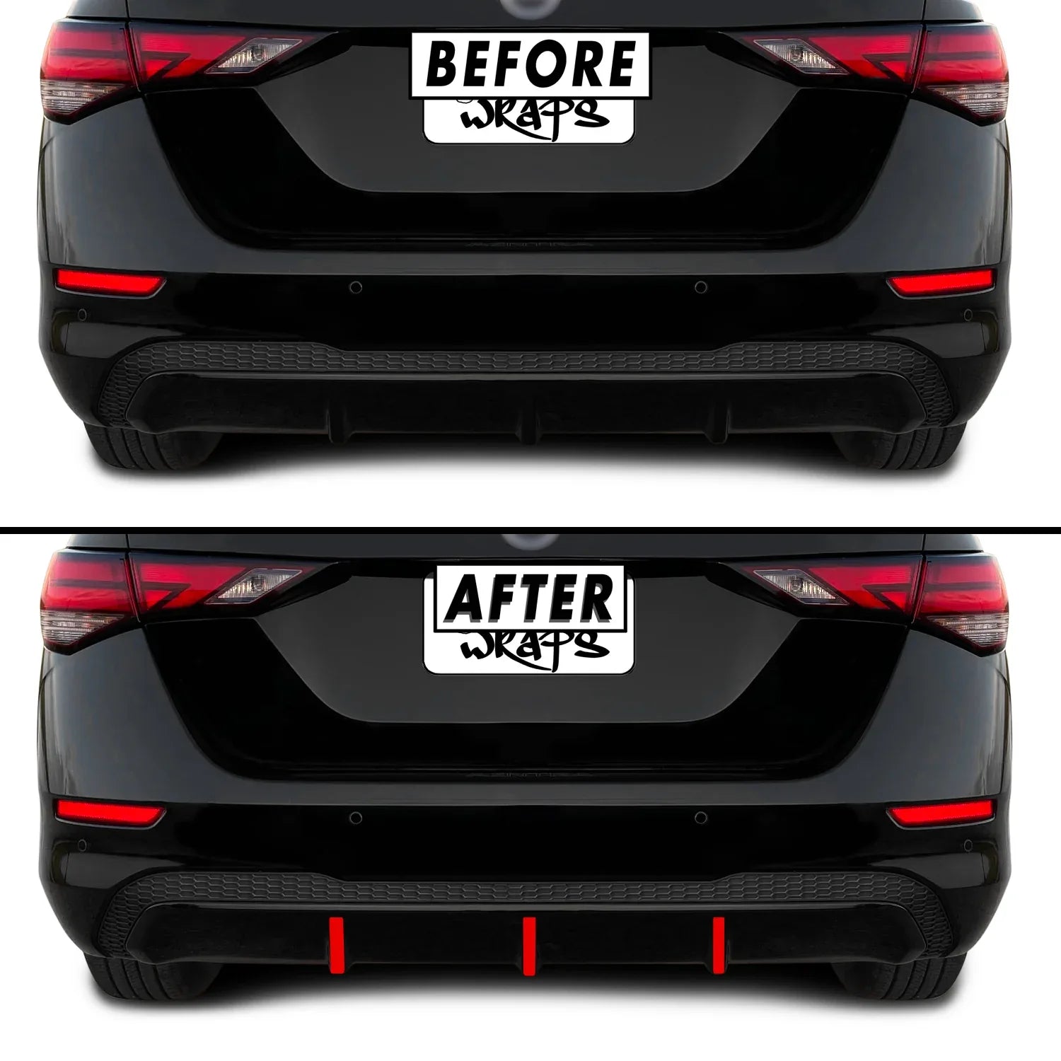 2020-2023 Nissan Sentra | Rear Bumper Diffuser Accent PreCut Vinyl Wrap