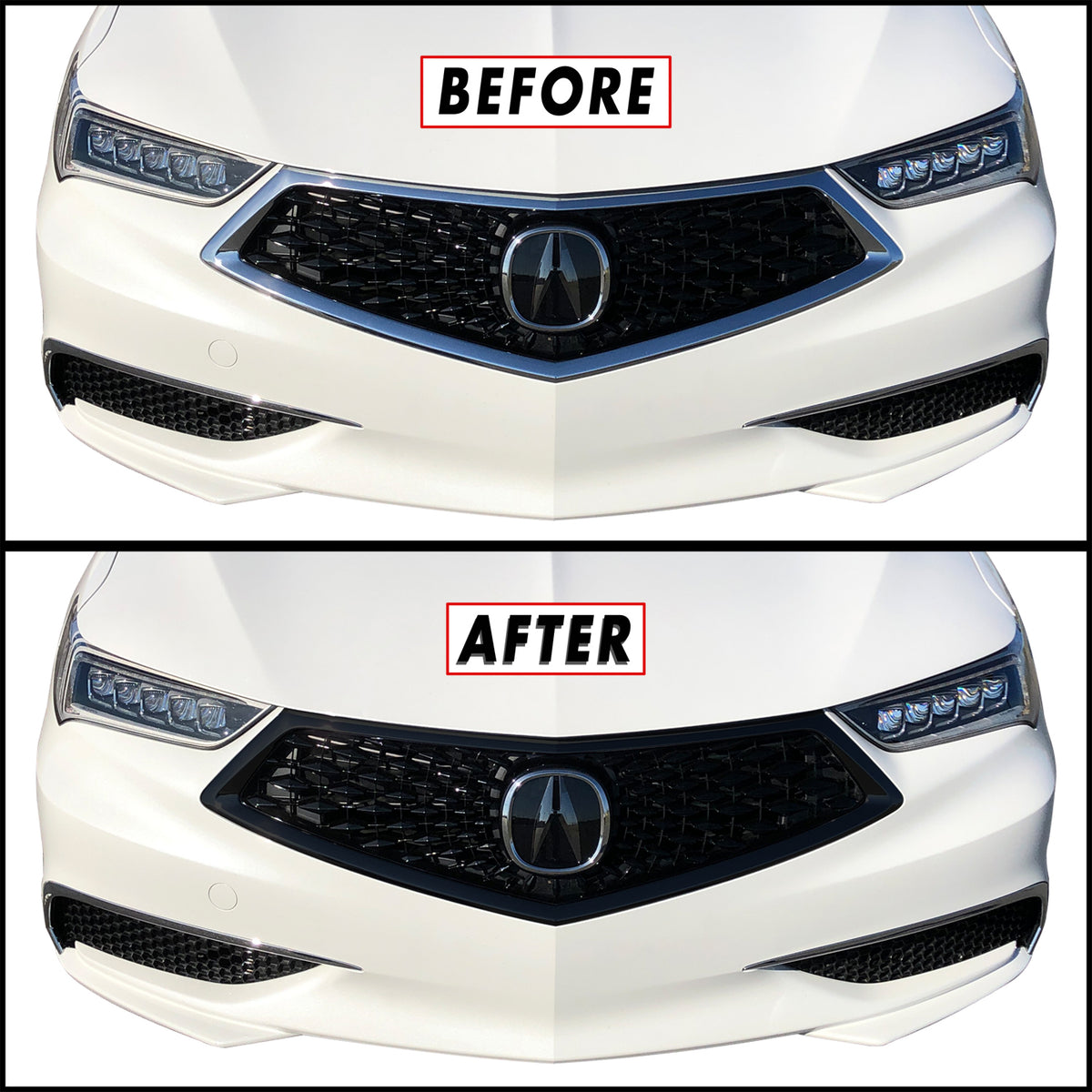 2018-2020 Acura TLX | Front Grill Trim Chrome Delete PreCut Vinyl Wrap ...