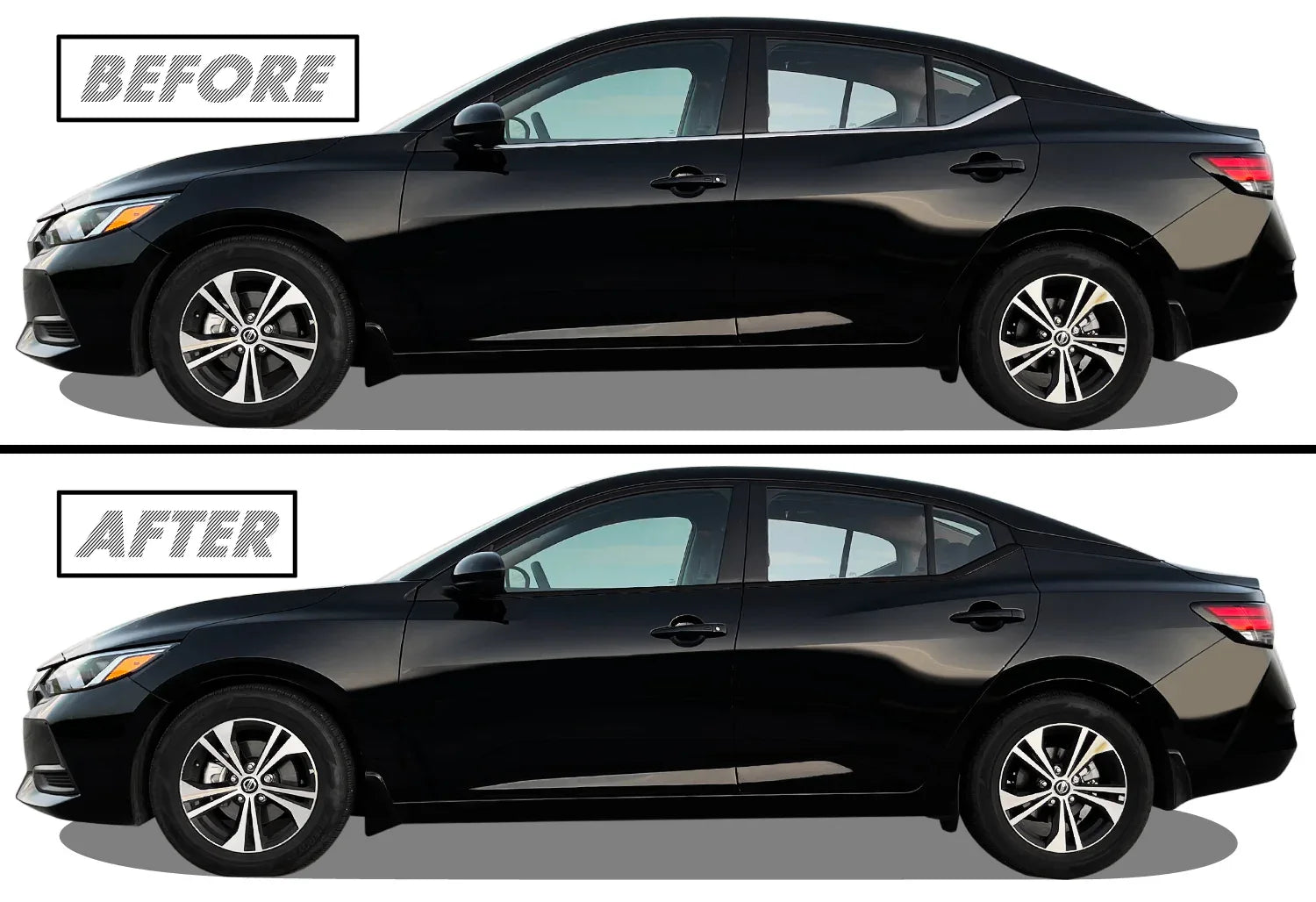 2020-2023 Nissan Sentra | Window Trim Chrome Delete PreCut Vinyl Wrap