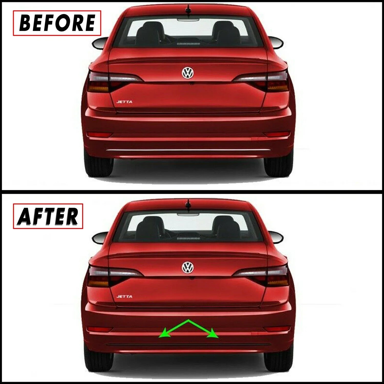 2019-2021 Volkswagen Jetta | Rear Bumper Diffuser Trim Chrome Delete PreCut Vinyl Wrap