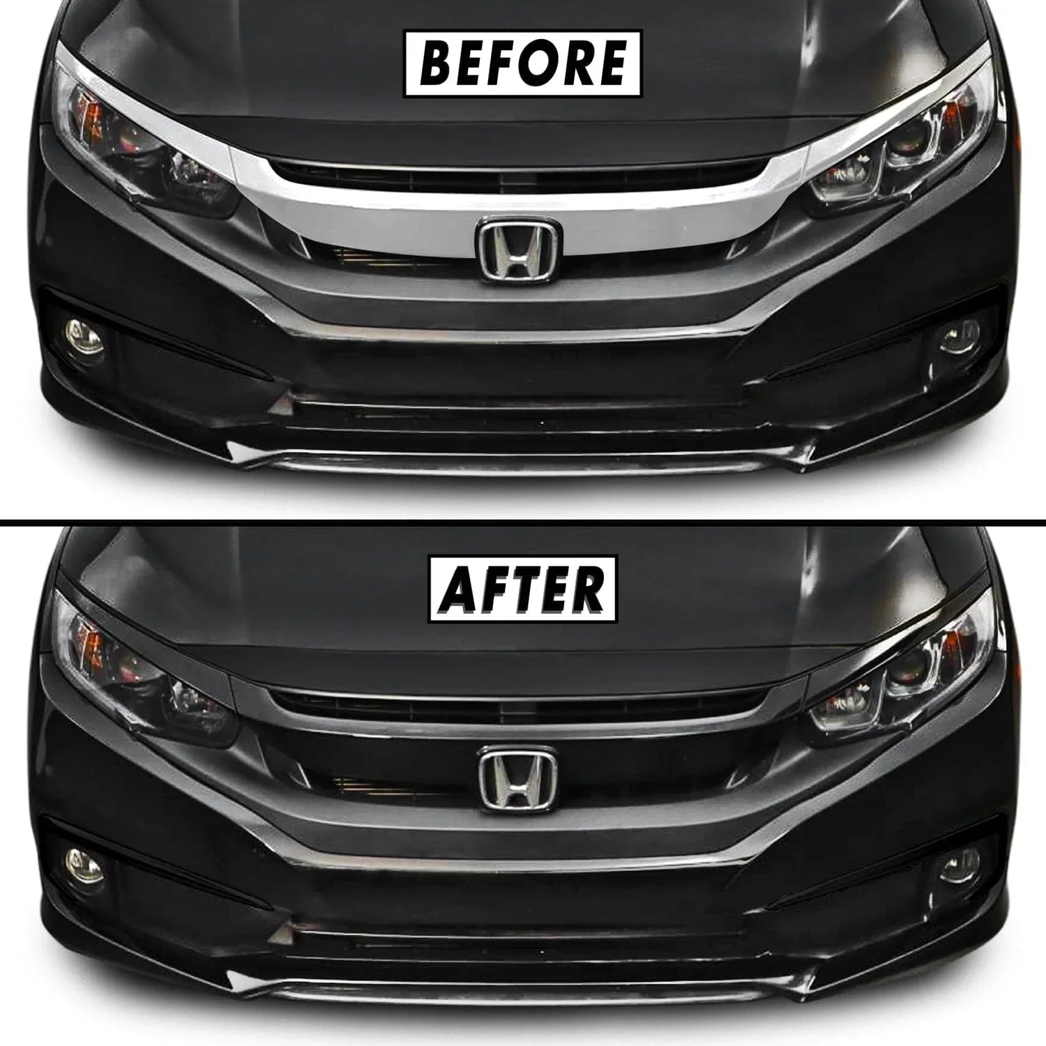 2016-2021 Honda Civic | Front Grill Trim Chrome Delete PreCut Vinyl Wr ...