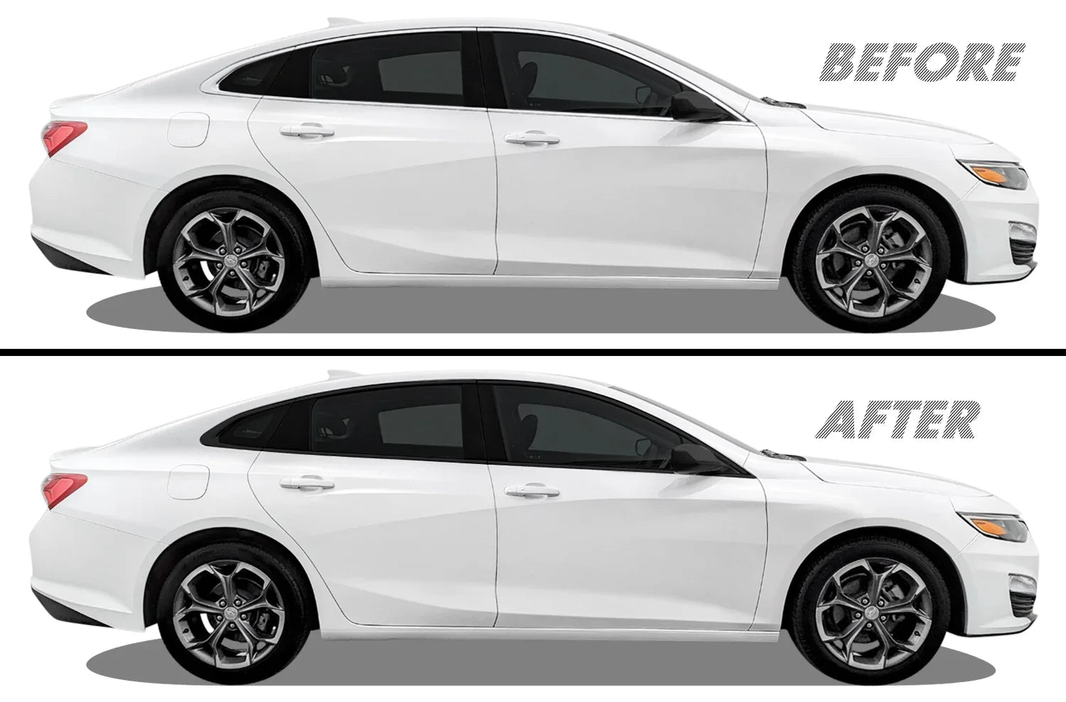 2019-2025 Chevrolet Malibu | Window Trim Chrome Delete PreCut Vinyl Wrap
