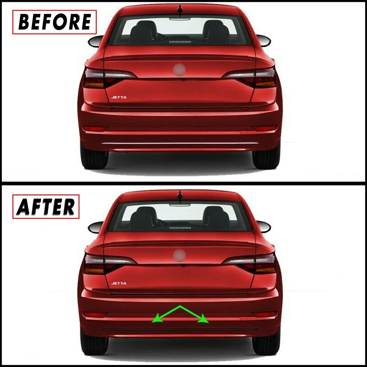 2019-2021 Volkswagen Jetta | Rear Bumper Diffuser Trim Chrome Delete PreCut Vinyl Wrap