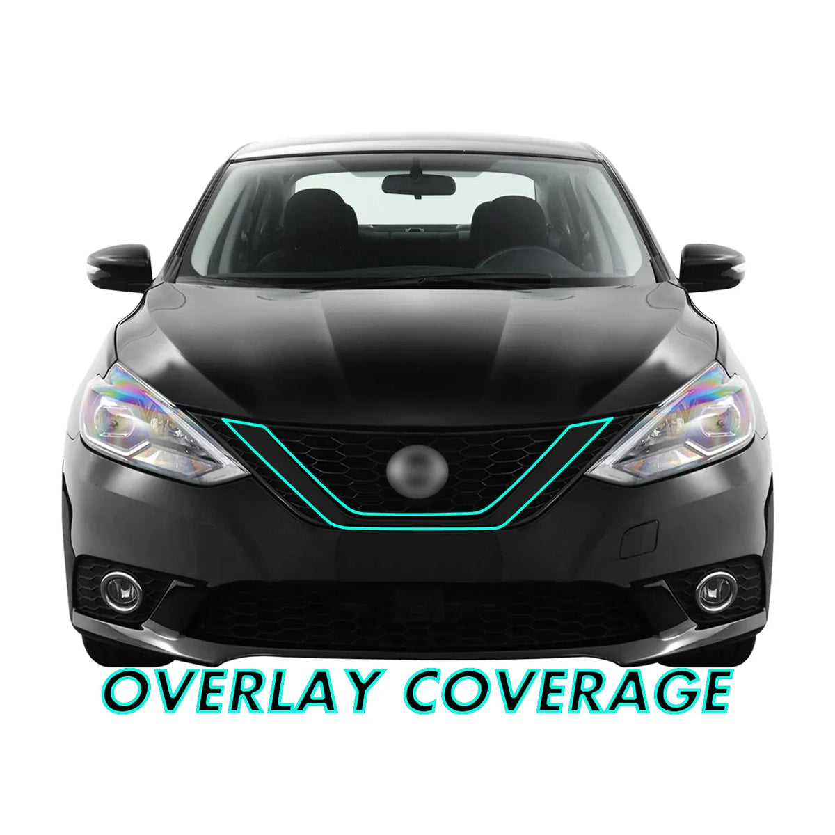 Sentra Wrapped 2016-2019 Nissan Sentra | Front Grill Trim Chrome Delete PreCut Vinyl ...