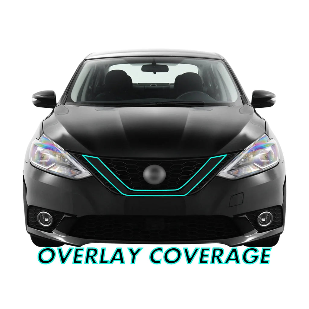 2016-2019 Nissan Sentra | Front Grill Trim Chrome Delete PreCut Vinyl Wrap