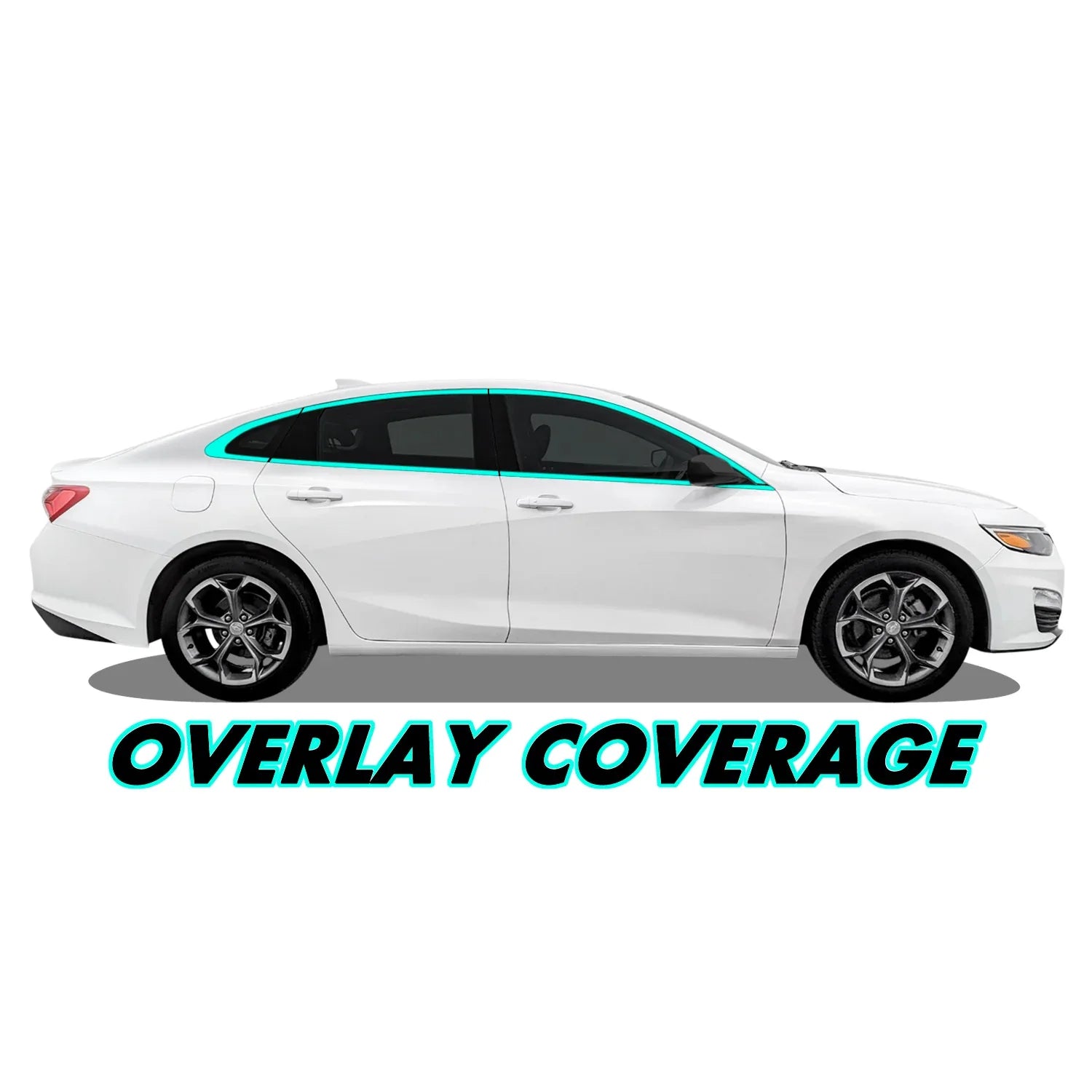 2019-2025 Chevrolet Malibu | Window Trim Chrome Delete PreCut Vinyl Wrap