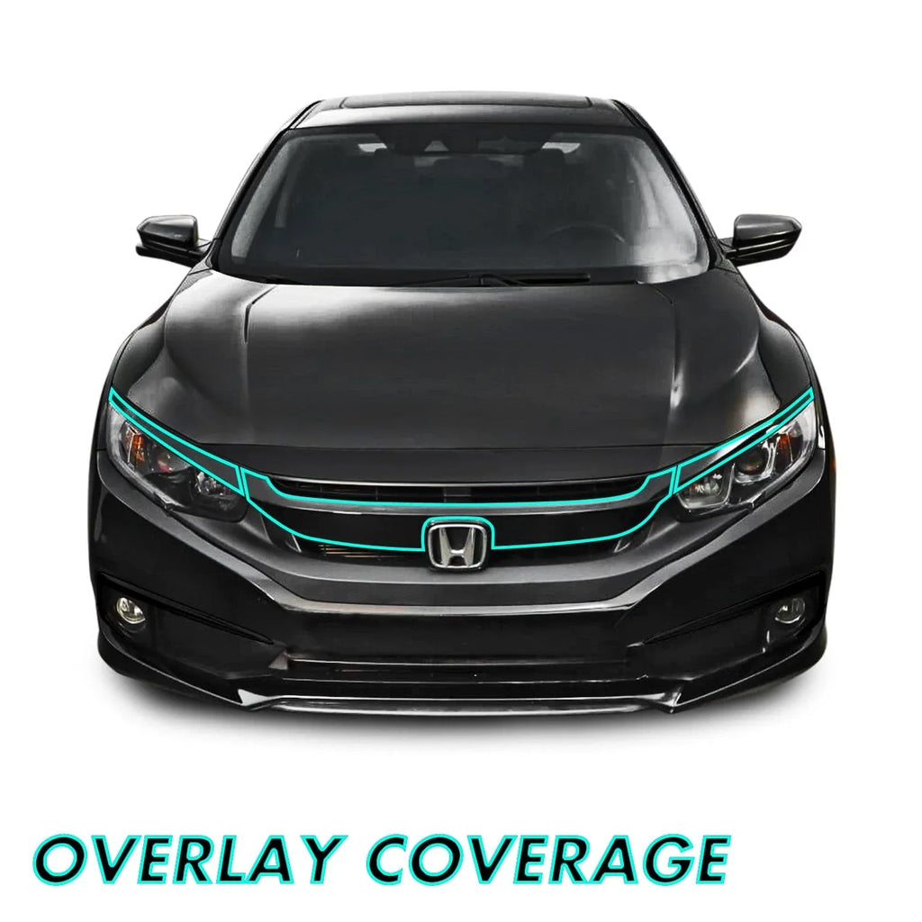 2016-2021 Honda Civic | Front Grill Trim Chrome Delete PreCut Vinyl Wrap