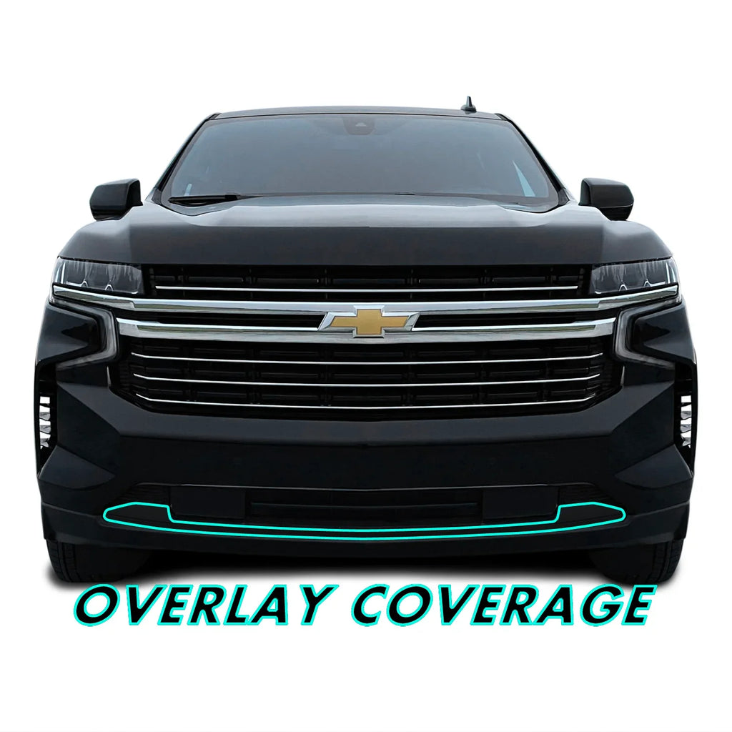 2021-2023 Chevrolet Suburban | Front Bumper Lower Lip Trim Chrome Delete PreCut Vinyl Wrap