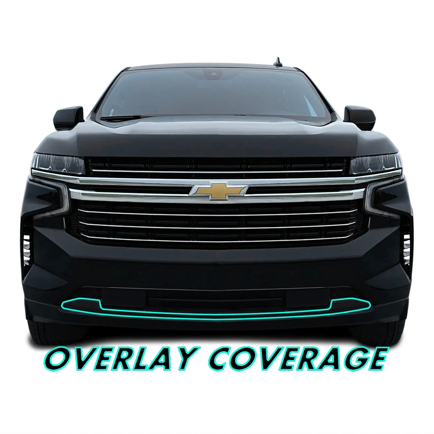 2021-2023 Chevrolet Suburban | Front Bumper Lower Lip Trim Chrome Delete PreCut Vinyl Wrap