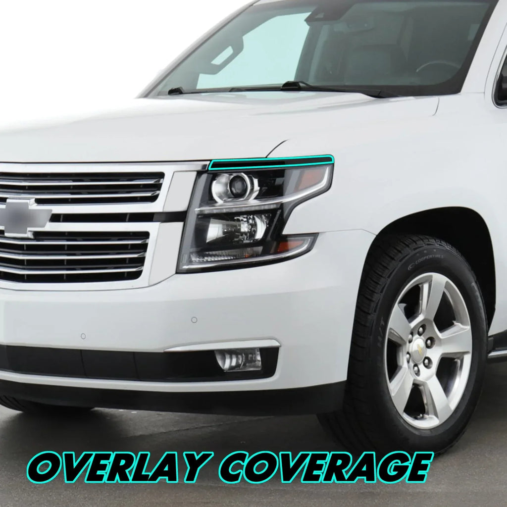 2015-2020 Chevrolet Suburban | Headlight Trim Chrome Delete PreCut Vinyl Wrap