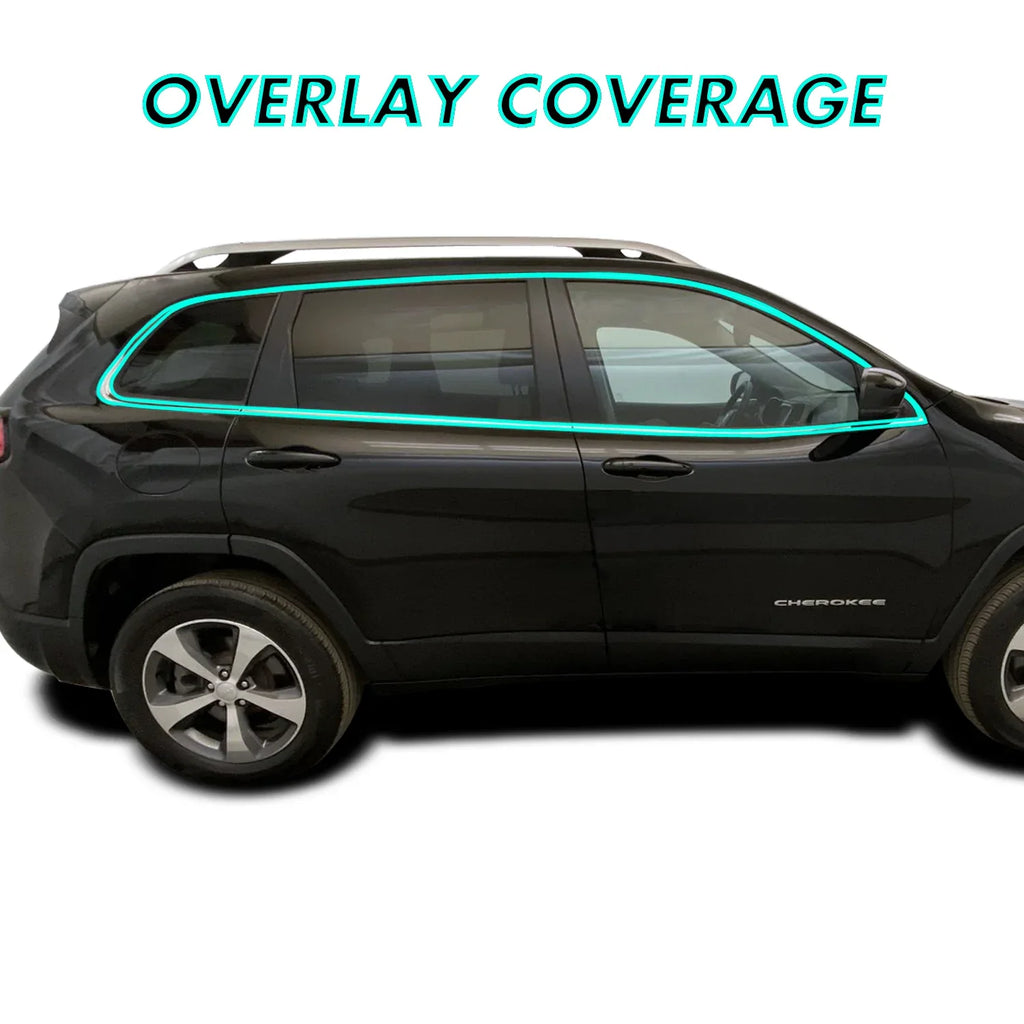 2014-2023 Jeep Cherokee | Window Trim Chrome Delete PreCut Vinyl Wrap