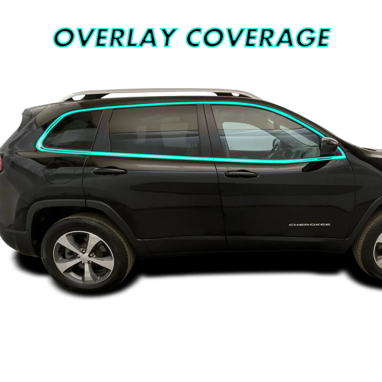 2014-2023 Jeep Cherokee | Window Trim Chrome Delete PreCut Vinyl Wrap