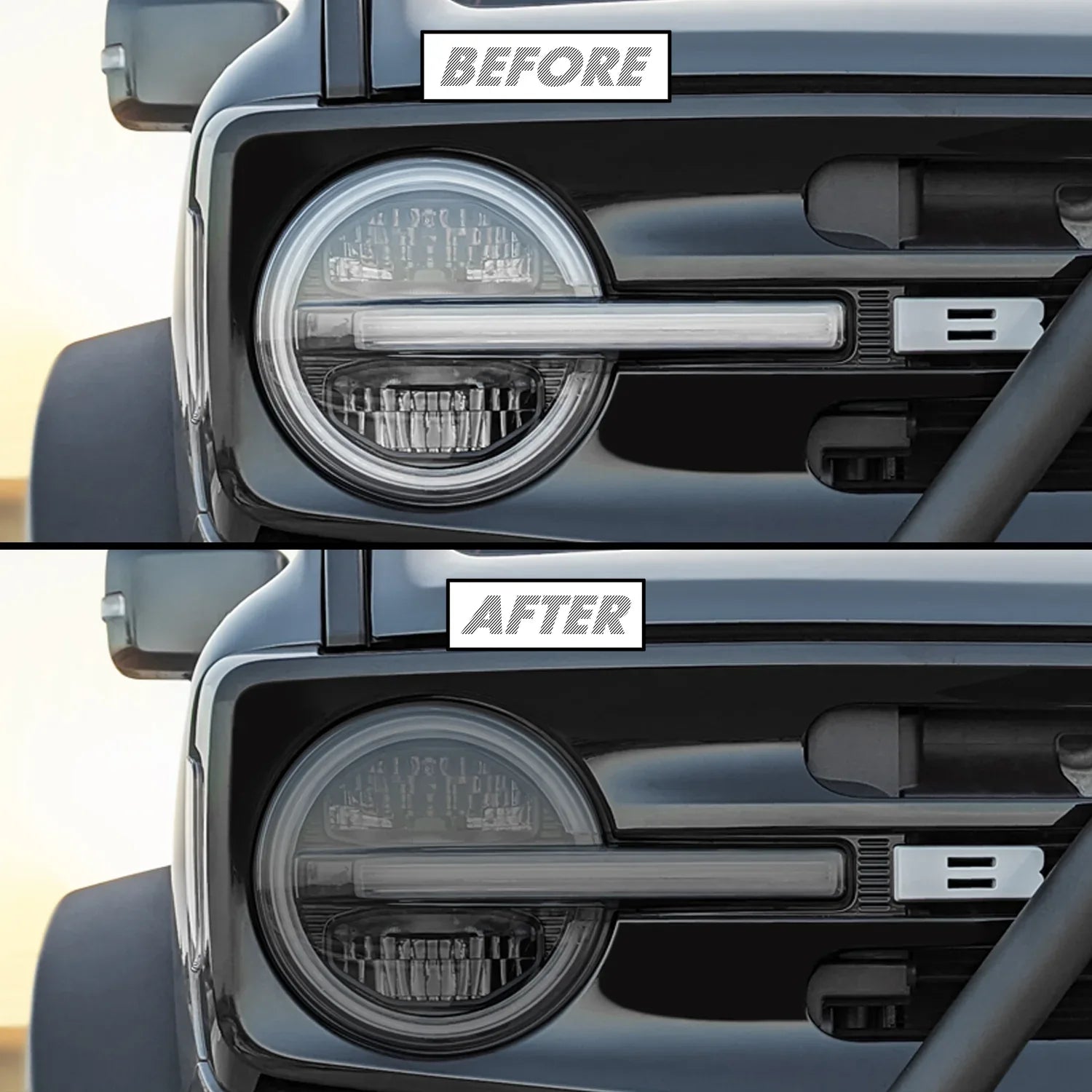 2021-2023 Ford Bronco | Headlight PreCut Tint Overlays