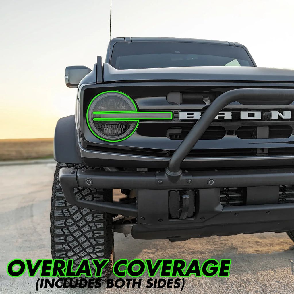 2021-2023 Ford Bronco | Headlight PreCut Tint Overlays