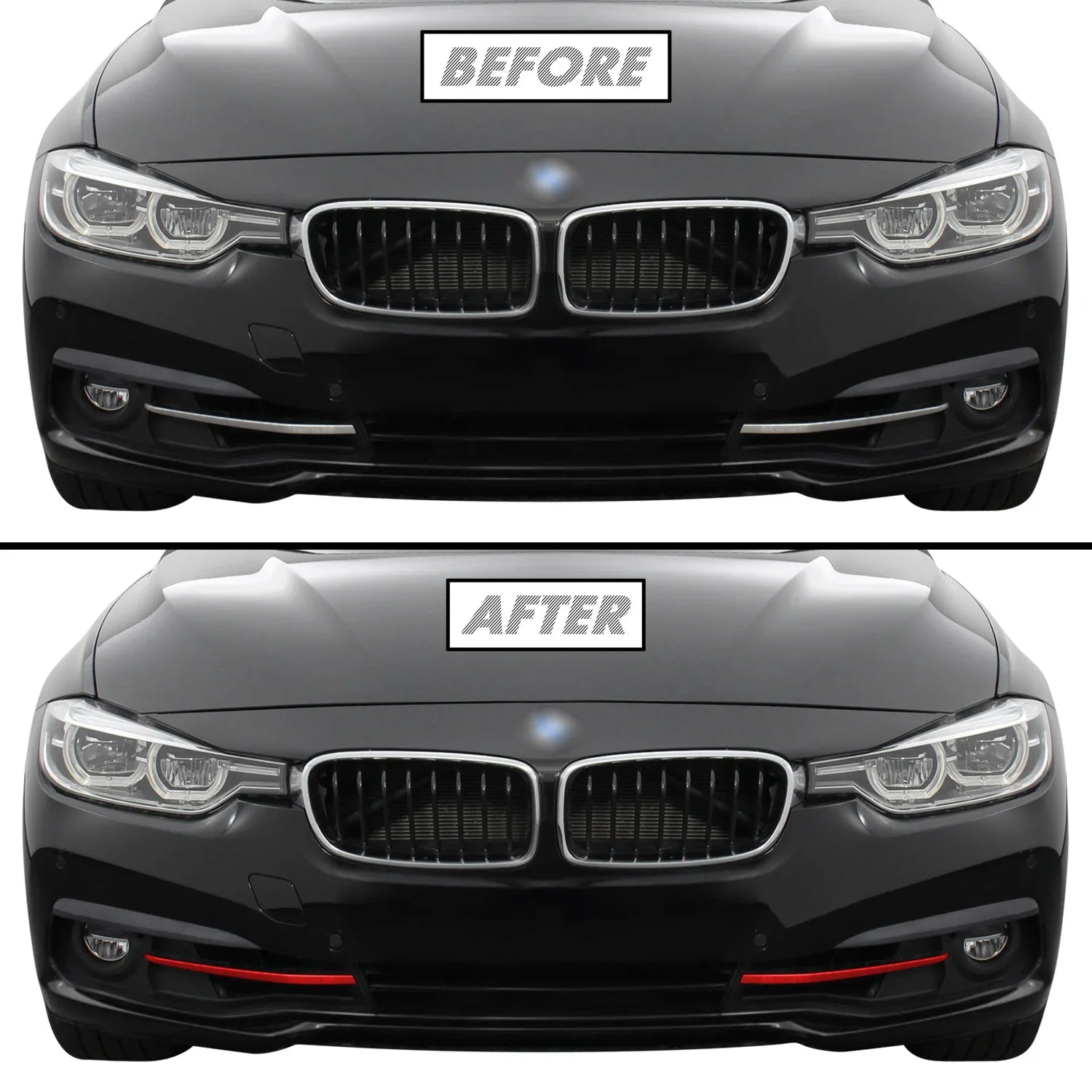 2012-2018 BMW 3 Series F30 Sedan | Fog Light Trim Chrome Delete PreCut Vinyl Wrap