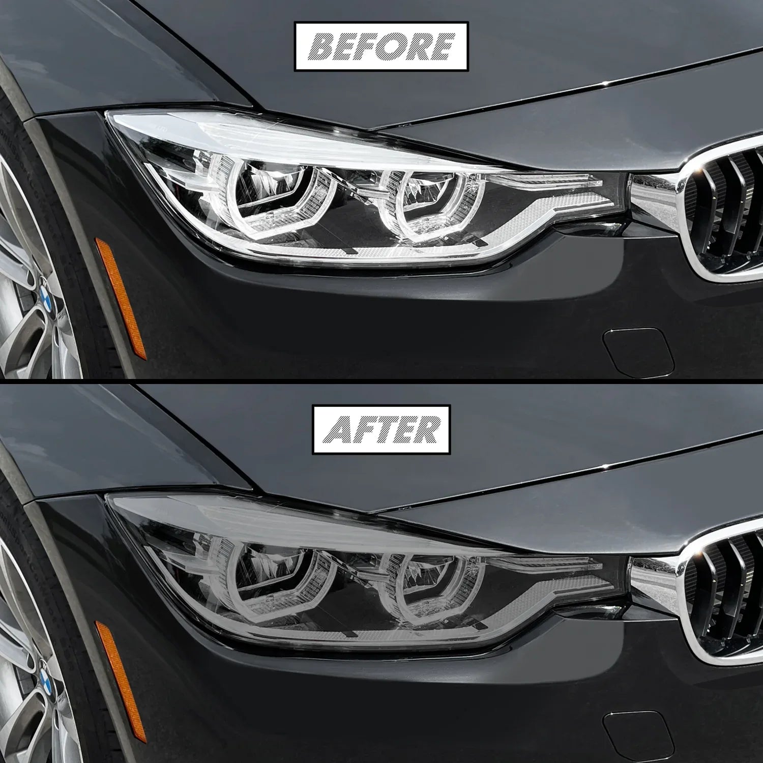 2012-2018 BMW 3 Series F30 Sedan | Headlight PreCut Tint Overlays
