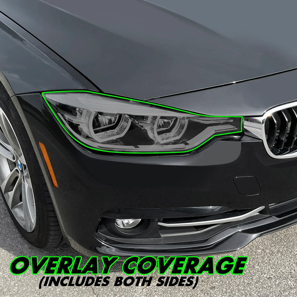 2012-2018 BMW 3 Series F30 Sedan | Headlight PreCut Tint Overlays