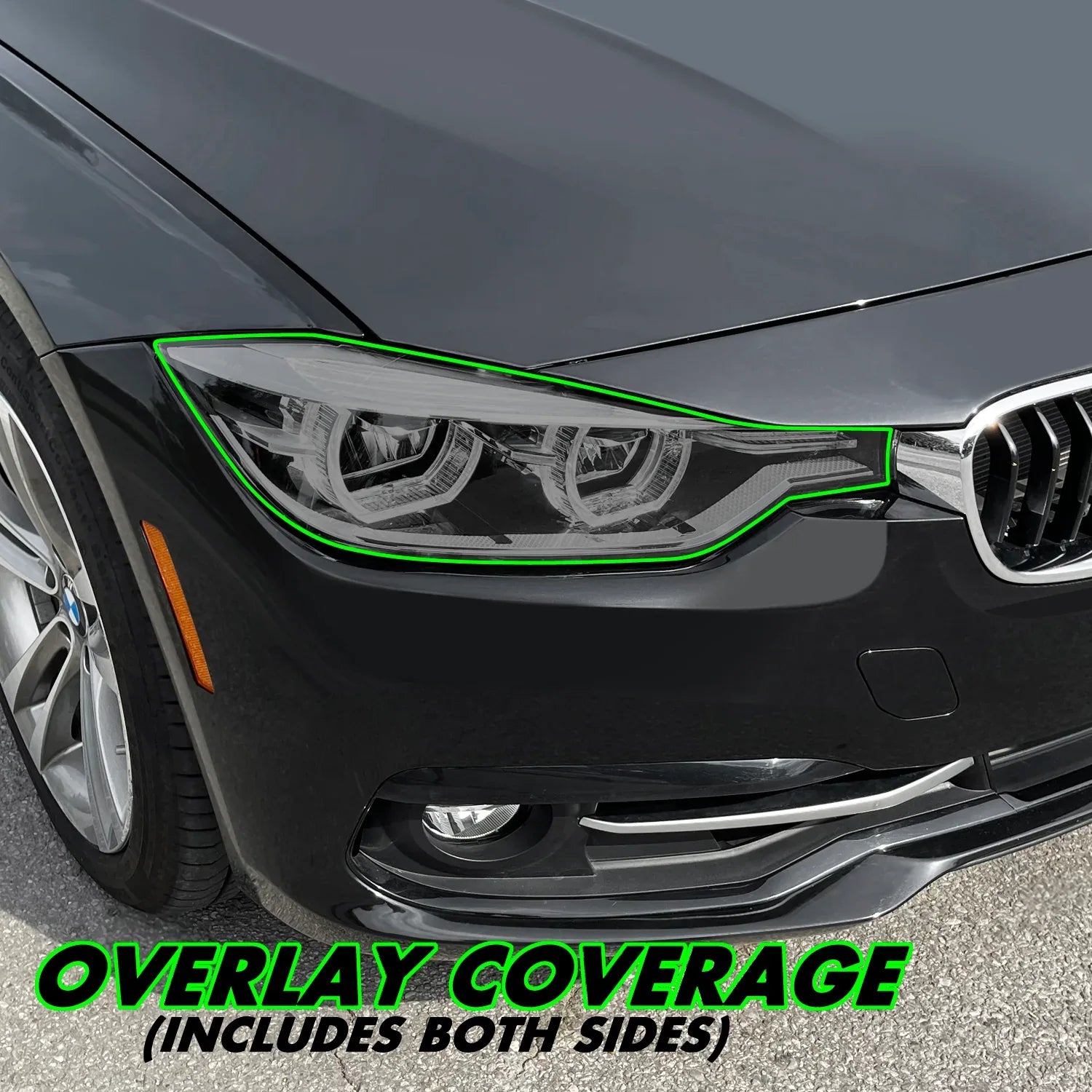 2012-2018 BMW 3 Series F30 Sedan | Headlight PreCut Tint Overlays