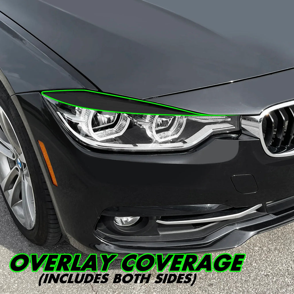 2012-2018 BMW 3 Series F30 Sedan | Headlight Eyelid PreCut Vinyl Overlays