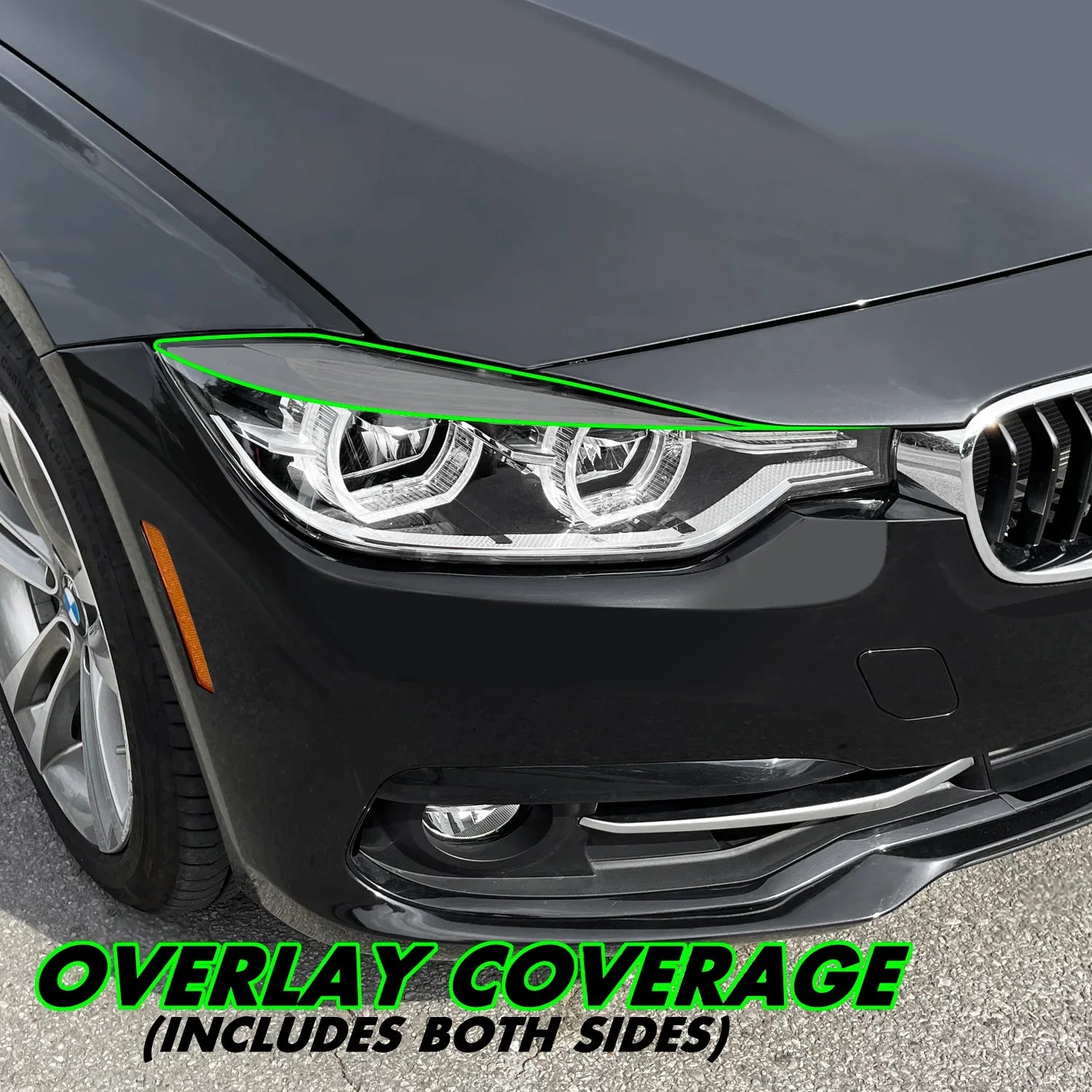 2012-2018 BMW 3 Series F30 Sedan | Headlight Eyelid PreCut Vinyl Overlays