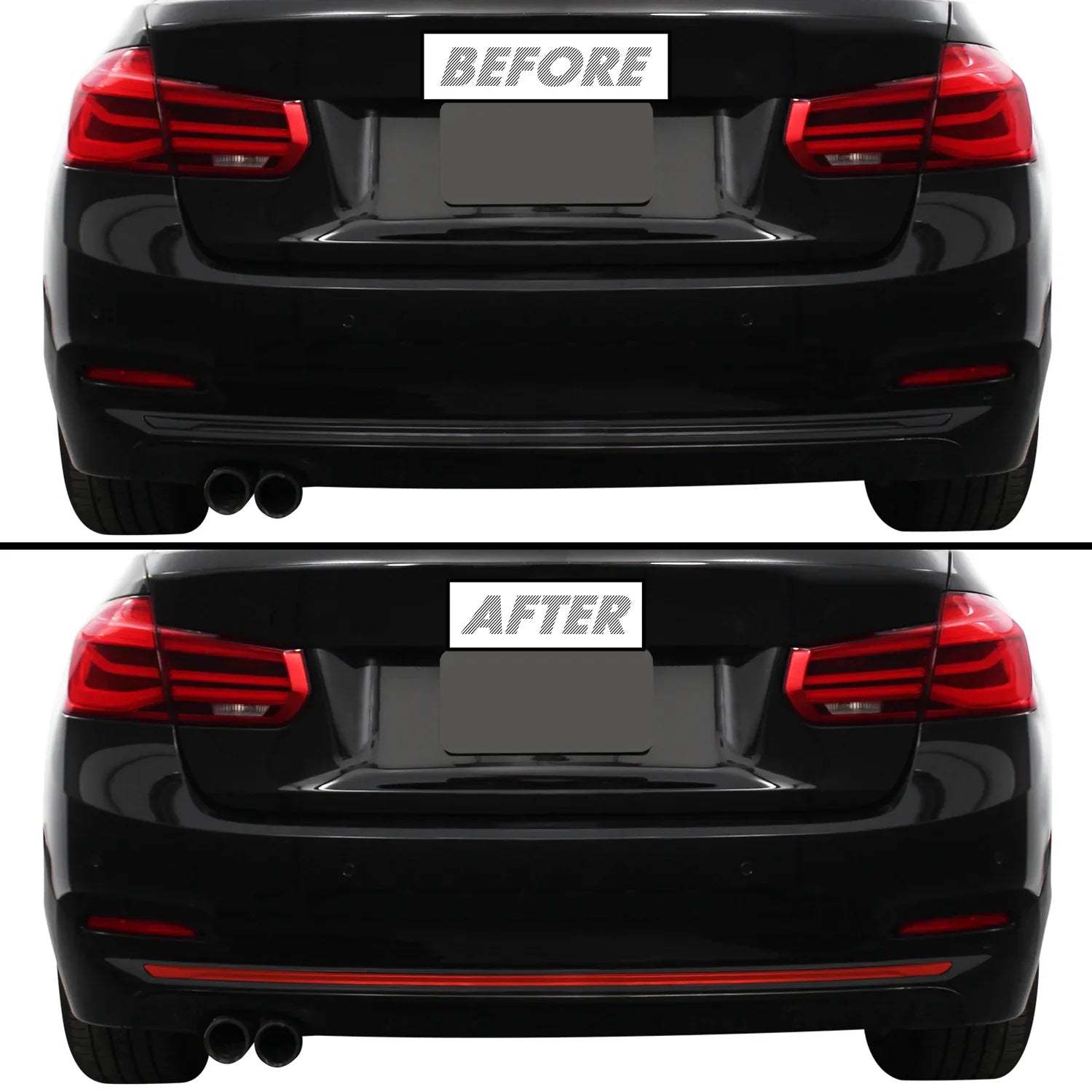 2012-2018 BMW 3 Series F30 Sedan | Rear Bumper Trim PreCut Vinyl Wrap