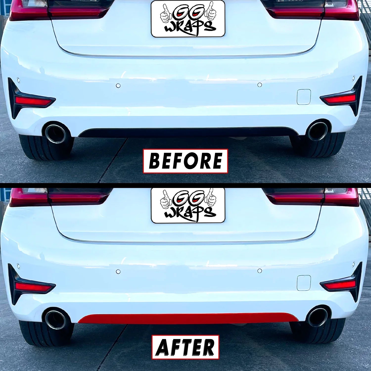 2019-2023 BMW 3 Series G20 | Rear Bumper Diffuser Trim PreCut Vinyl Wrap