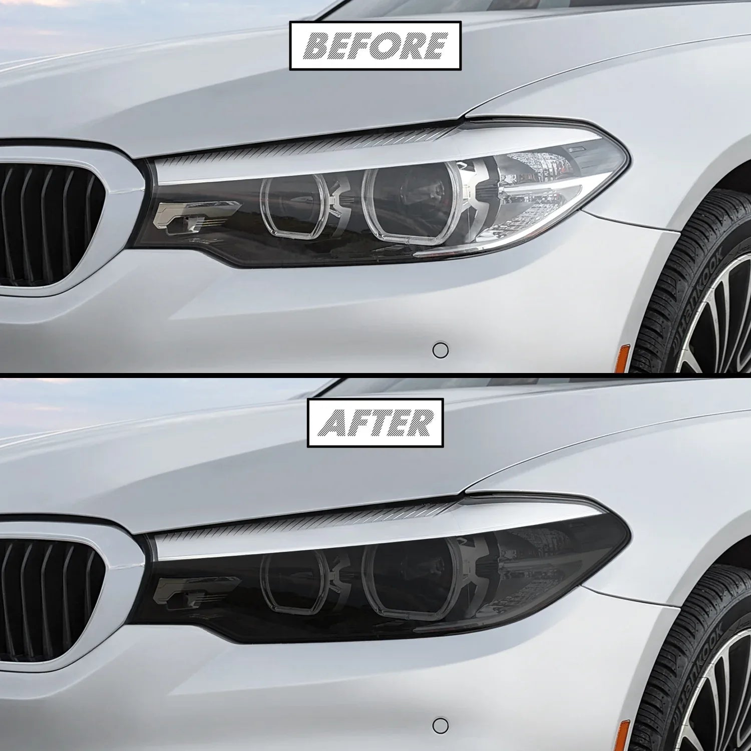 2017-2020 BMW 5 Series G30 | Headlight Cutout PreCut Tint Overlays